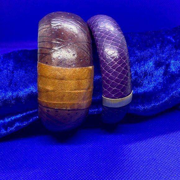 Genuine Leather Bangles (2) - Picture 1 of 11